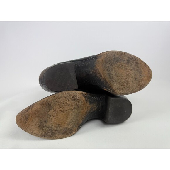 Vintage Cowboy Boots Lucchese L6809.24 Black Leather Roper Mens Size 9 EE - Picture 6 of 12